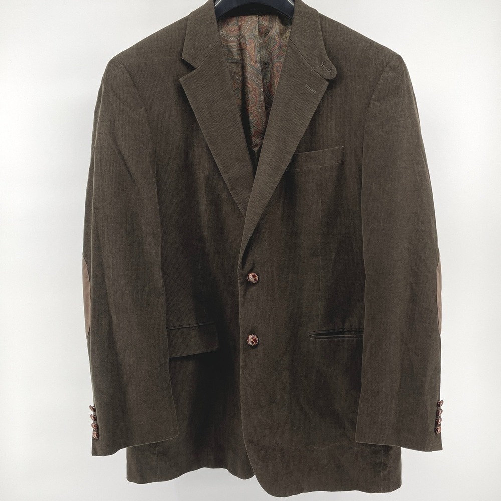 Lauren Ralph‎ Lauren Corduroy Blazer Mens 42L Brown Elbow Patches Lined